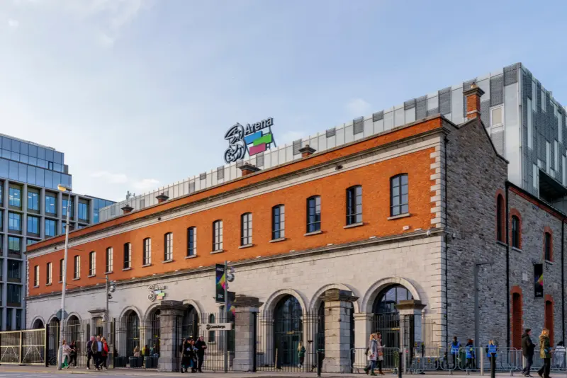 Exterior of 3Arena Dublin, the concert venue for Bryan Adams in May 2025
