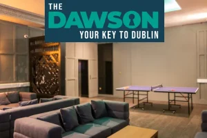 What to expect at The Dawson Hostel Dublin, common room with ping pong in this city centre hostel Dublin
